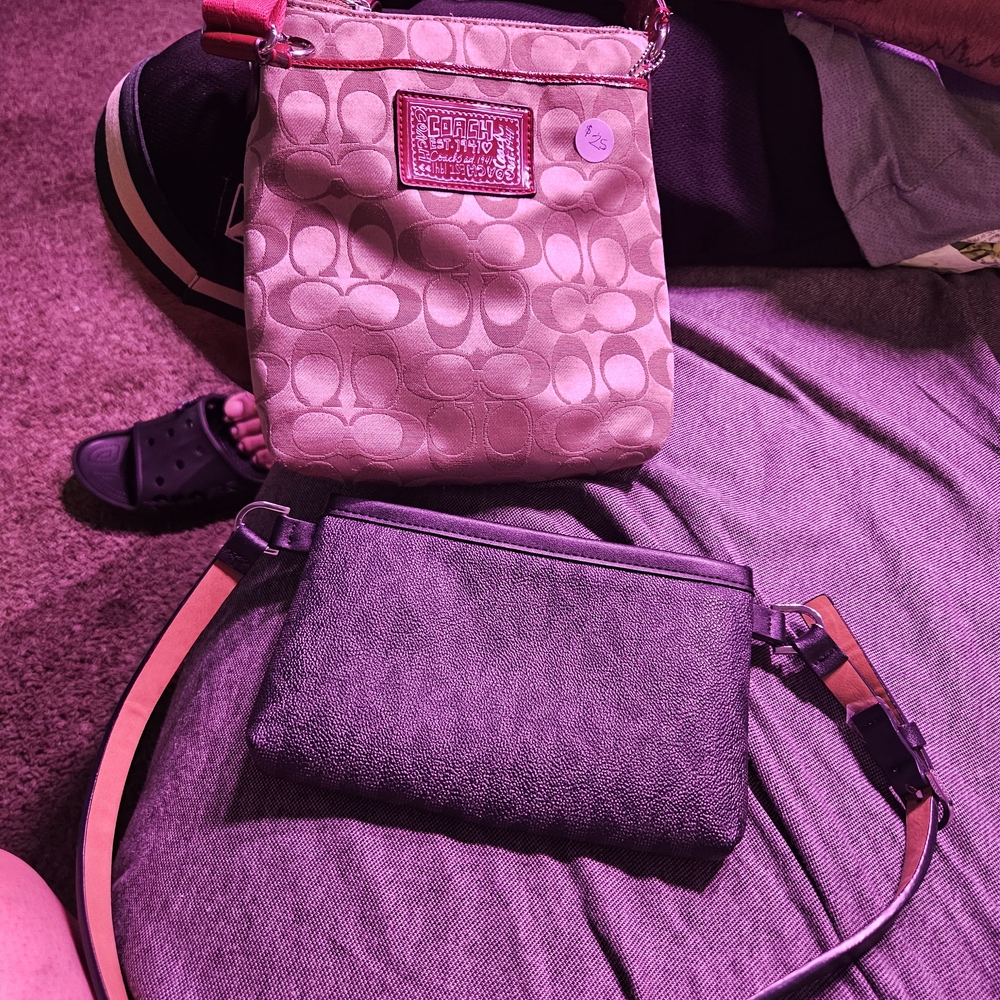 Coach Beige and Black Crossbody Bag Duo